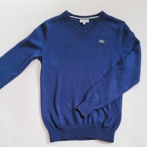 Navy Blue Lacoste V-Neck Sweater